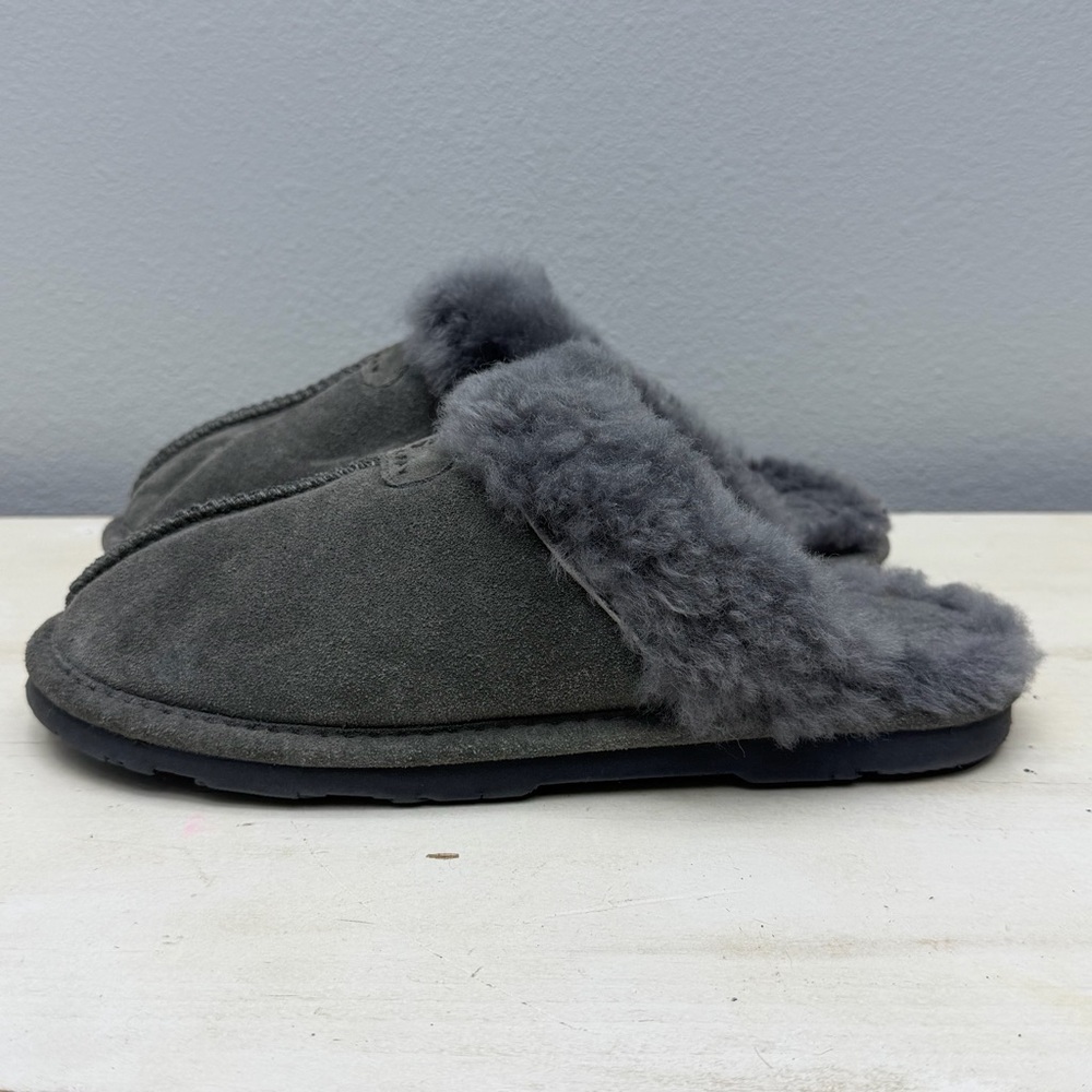 Bearpaw Grey Suede Loki Slippers Size 8